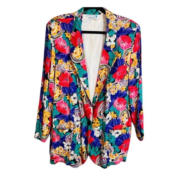 Vintage Floral Blazer Jacket - Picture 1 of 5